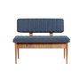 Hanah Home Banco Vina Bank, Azul Oscuro y Pino Atlántico, Diseño Escandinavo Moderno, Tela Lino, Robusto y Versátil